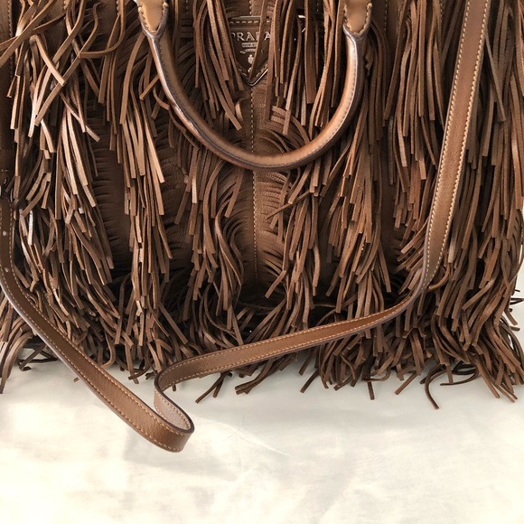 NEW Convertible Fringe Tote Studded Nappa Leather (Medium) - Picture 6 of 8